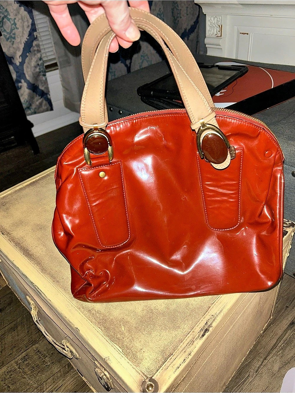 Chloe Astoria Patent Leather Shoulder Bag